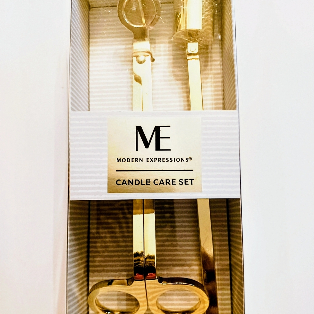 Modern Expressions 2 Piece Candle Wick Trimmer & Candle Snuffer Gold Set